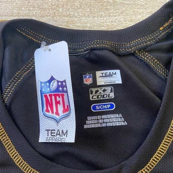 NWT Pittsburg Steelers Black Athletic Drifit Short Sleeve Top Shirt Womens Small - Picture 5 of 7